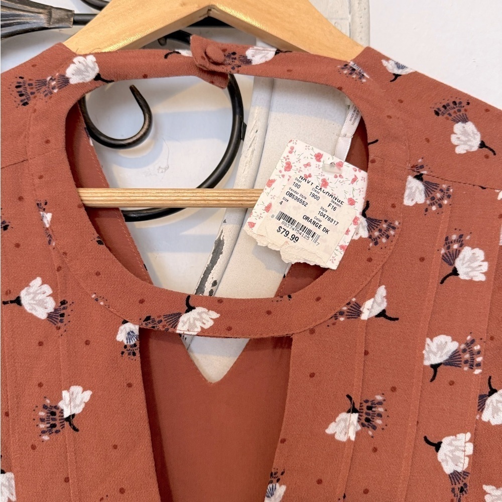 nwt Free People Printed Bohemian Tegan Mini Dress in Rust Floral size 4 Small - Picture 7 of 7